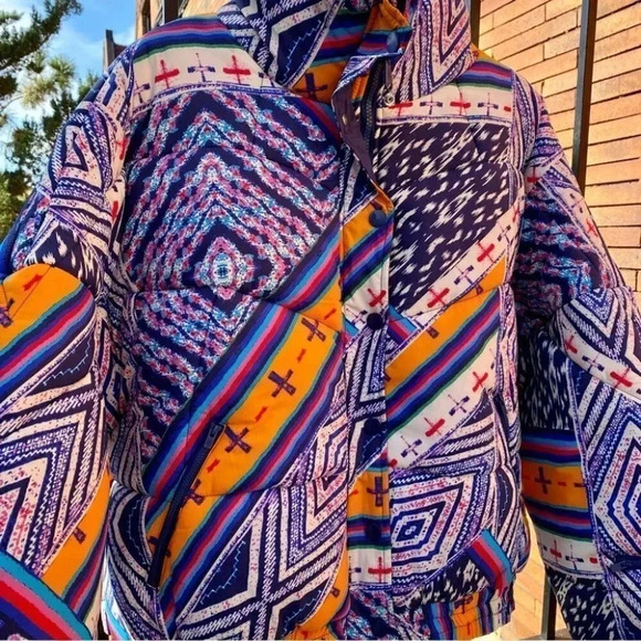 NWT Free People Powerhouse Puffer Jacket Coat Winter Ski Printed - Picture 7 of 15